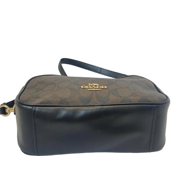 Auth COACH Signature F68168 Dark Brown Black PVC Leather - Shoulder Bag - Picture 4 of 10